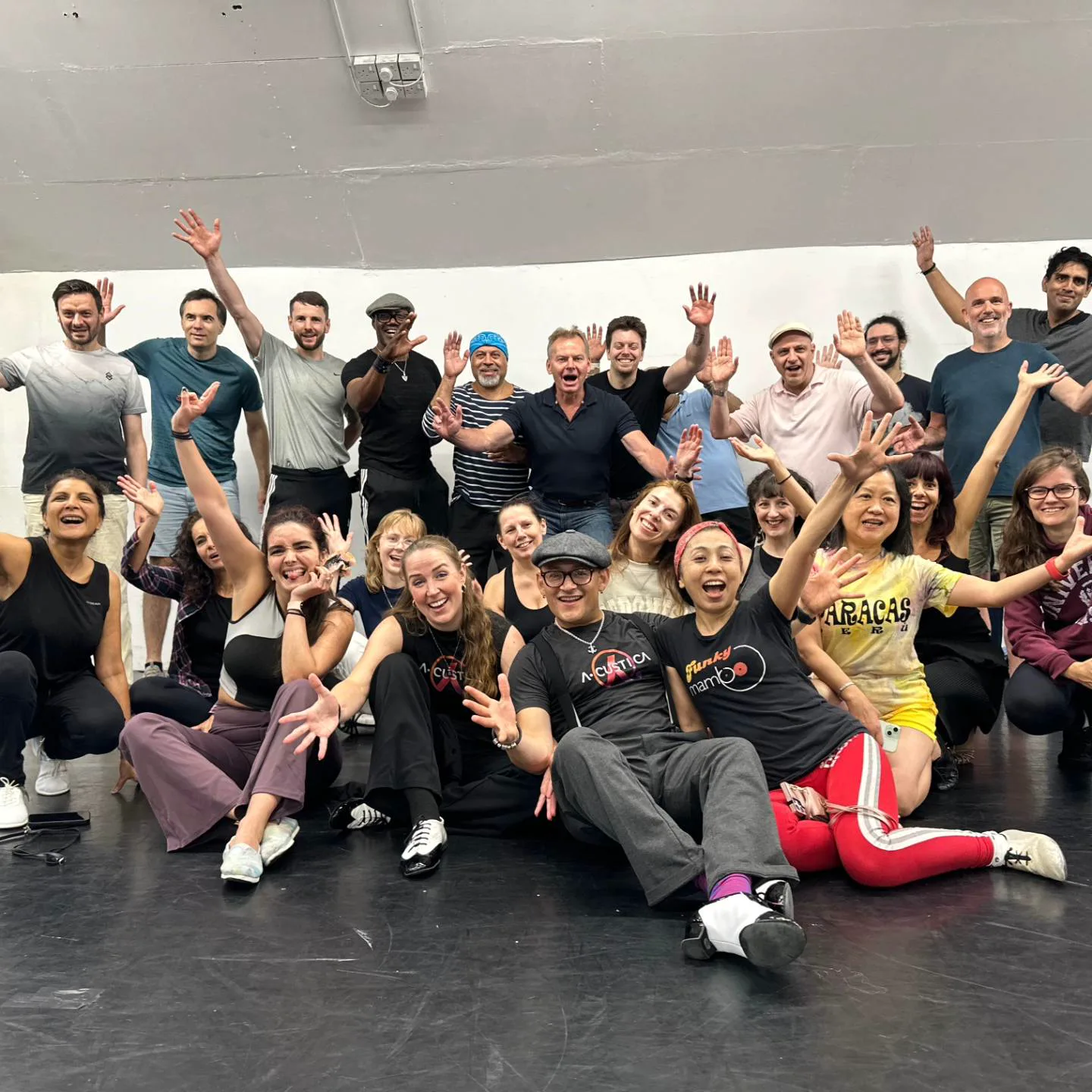 A welcoming group of Funky Mambo dancers together after a salsa class in London.